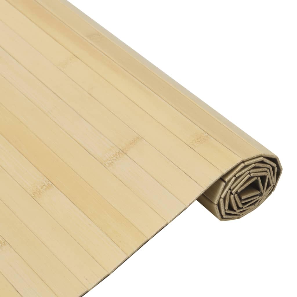 Tapis en bambou 100 x 100 cm - Naturel clair - Rectangulaire - Antidérapant - Robuste et durable - Design moderne pour salon, chambre à coucher, cuisine, balcon et salle à manger