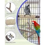 5PCS Large Bird Perch Stand, Natural Wood Pole Standing Paw Grinding Fork Parrot Cage Branch with Rope for Macaw African Grey Amazon Pet Medium Large Birds Cage Accessories - Image 2