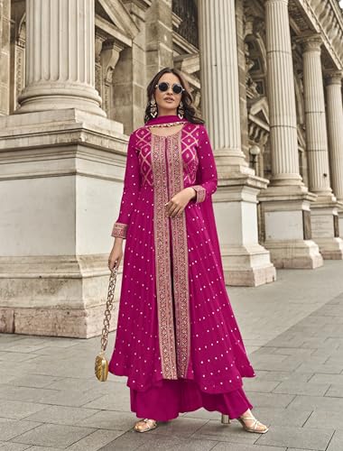 Indian Women's Anarkali Kurta Kurti Top Tunic Festive Wedding Party wear Kurta with Palazzo and Dupatta FM-542