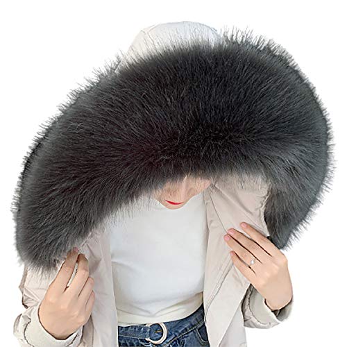 jweemax 65cm Women's Detachable Faux Fur collar, Winter Fur Scarf Shawl Multicolor Scarf