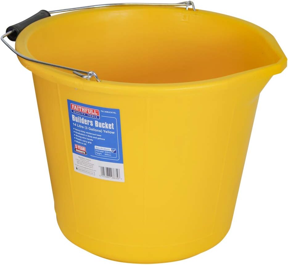 FAI3GBUCKYEL 14 Litre (3 Gallon) Yellow Builders Bucket