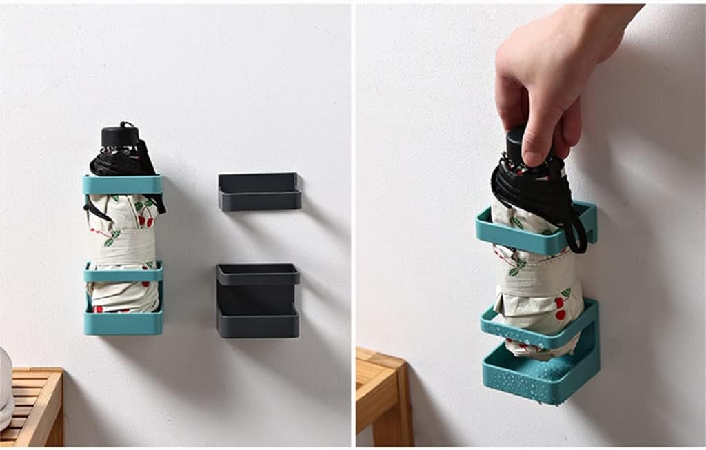 Home Umbrella Storage Rack Wall Mounted Rack Multifunctional Bathroom Storage Rack(Black)