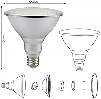 Vista 4 de Proyector de Navidad PAR38 para exteriores con mando a distancia 30 W RGB blanco cálido, foco impermeable para exteriores e interiores, reflector