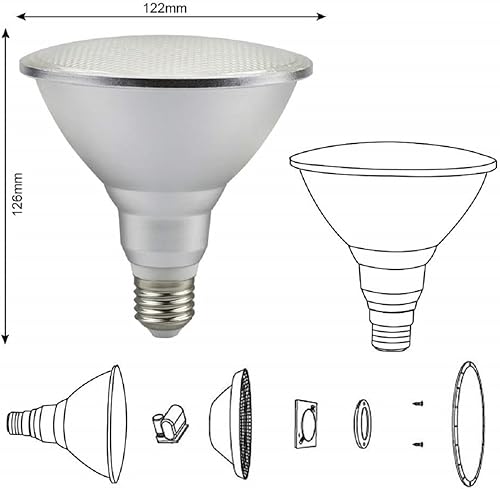 Miniatura 4 de Proyector de Navidad PAR38 para exteriores con mando a distancia 30 W RGB blanco cálido, foco impermeable para exteriores e interiores, reflector