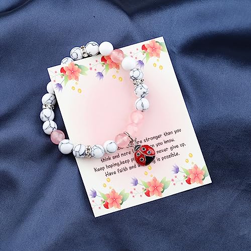 Image of BAUNA Ladybug Bracelet Good Luck Gift for Ladybug Fan Always Remember You Are Stronger