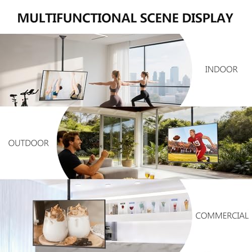 Image of WALI Long Arm TV Ceiling Mount, Fits Most LED, LCD, OLED and Plasma Flat Screen Display 26 to 65 Inch, up to 110 Lbs, Height Extension up to 58 Inch, Mounting Holes up to 400x400mm (CM2665XL), Black