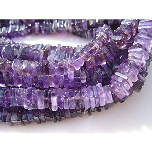 Véritable améthyste heishi carrée 6mm de qualité supérieure