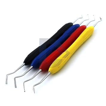 Silicone Handle Dental Composite Filling Instruments Kit 4Pcs Tools Restoration Plugger Ball Spatula