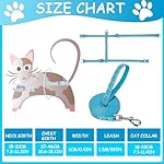 2 Pack Reflective Cat Harness and Leash Breakaway Cat Collars with Bells Escape Proof Cat Kitten Harness Adjustable for Small Medium Cats, Blue - Image 2