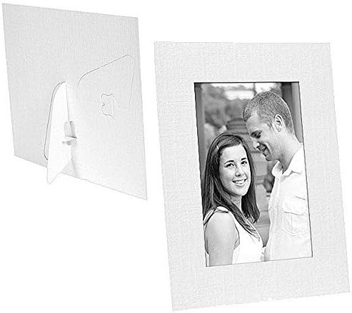 White Paper Cardstock Photo Easel 4x6 Frame w/plain border sold in 25s - 4x6 by SendAFrame