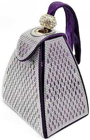Rhinestone Evening Clutch Bag - Pyramid Shape Evening Bag for Party, Cocktail, Engagement & Night Events