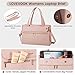 LOVEVOOK Laptop Bag for Women 15.6 Inch Laptop Tote Work Professional Leather Computer Briefcase Waterproof Handbag Shoulder Large Capacity Business Teacher Office Bag Crossbody Purse,Pink