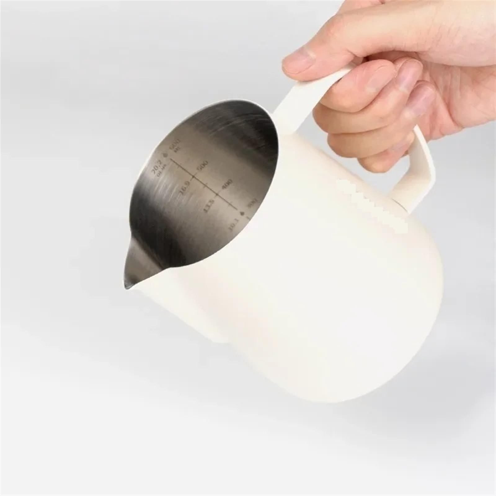Pot à Lait Pour Mousser Tasse à café Latte en acier inoxydable 400ml/600ml, pichet à lait à Double échelle, bouche pointue, mousse de lait, tasse à lait, outil d'art Barista Latte Pour Cappuccino, Exp