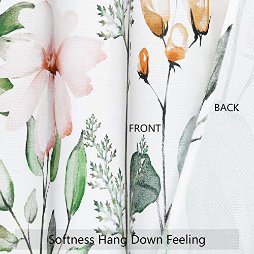 Aspmiz Floral Curtains, Watercolor Wild Flower Curtain Panel For Spring Summer, Nature Plant Window Drapes With Grommets For Bedroom Living Room Decor, Set Of 2 Panels, 52 X 63 Inch Length #TOP4