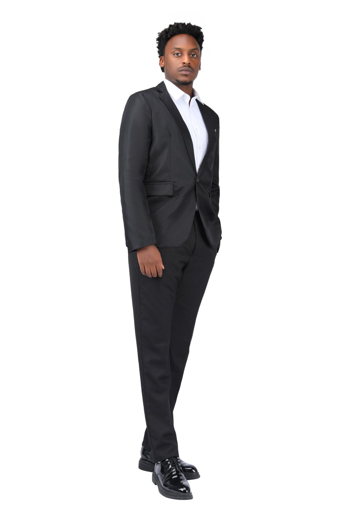 YOUTHUP Blazer Homme Un Bouton à Couleur Unie Slim Fit Décoré Foulard à Bon Marché Veste de Business Elégant