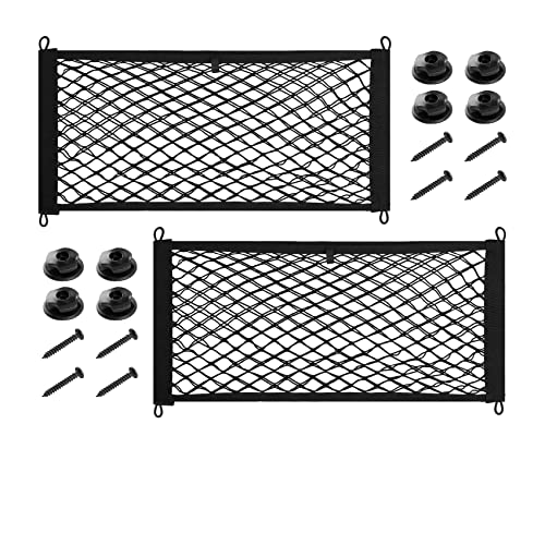 Gepäcknetz Auto 110x30cm - Elastisches Kofferraum Netz Mit 3 Fächern