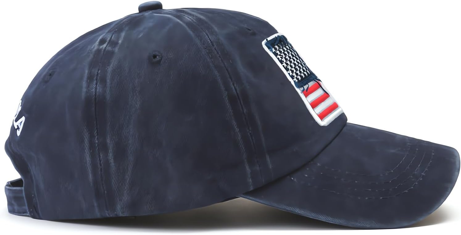 American Flag Baseball Caps Embroiderred USA Flag Patriotic Dad Hat Adjustable Trucker Hats for Men Women - Image 7
