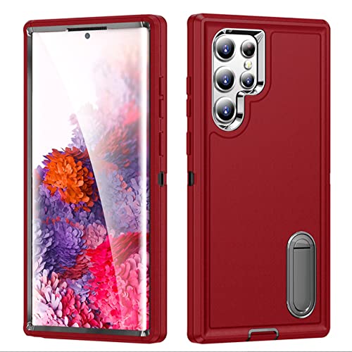 Coque Samsung S22 Plus antichoc rigide rouge avec housse support Galaxy S22+ 5G