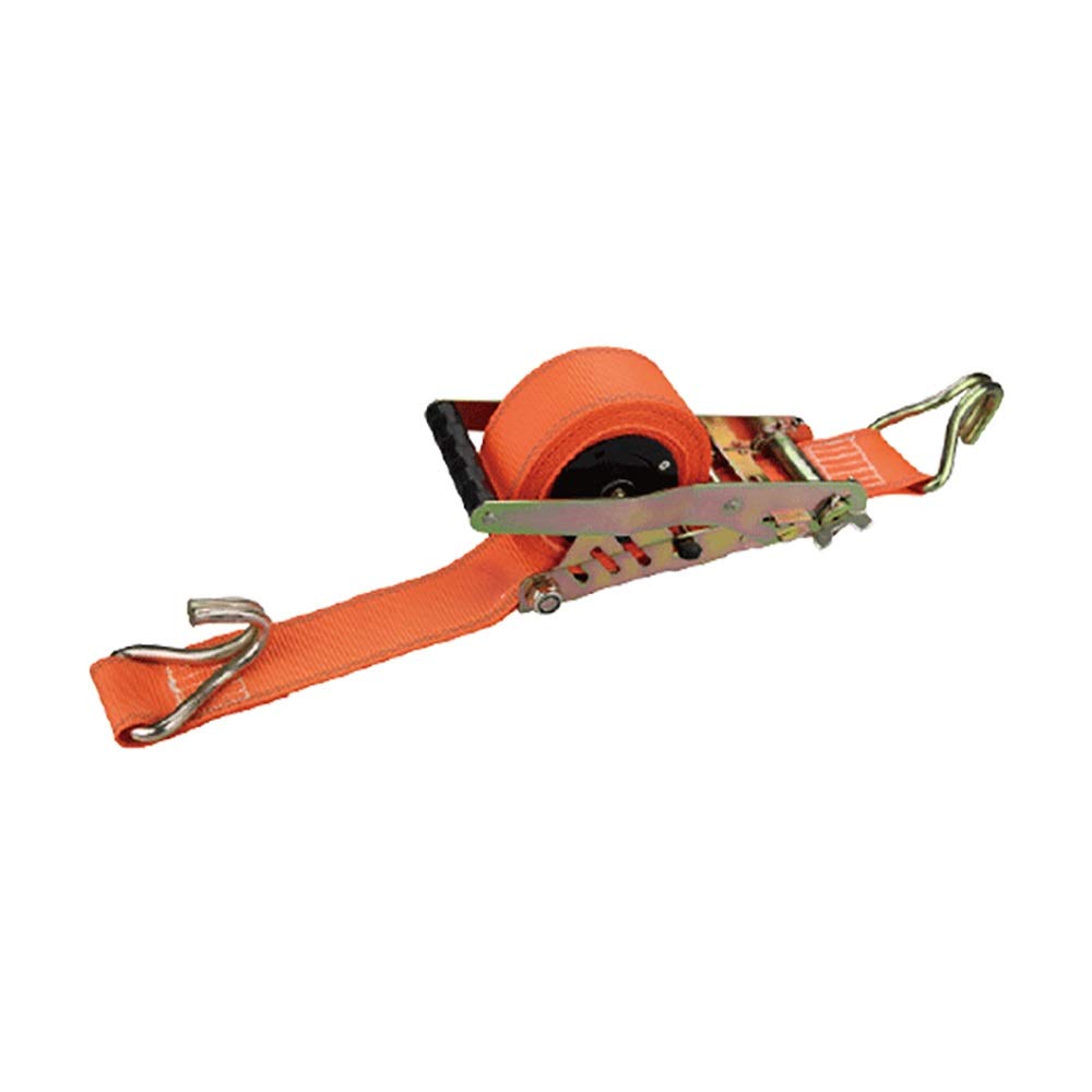 Correas de amarre Correa de amarre 50 mm x 6 m Trinquete retráctil Gancho en J Cable Tie-2000 kg Fuerza de ruptura Remolque y transporte para camiones, equipaje (Color : Orange, Size : 50mmx6m)