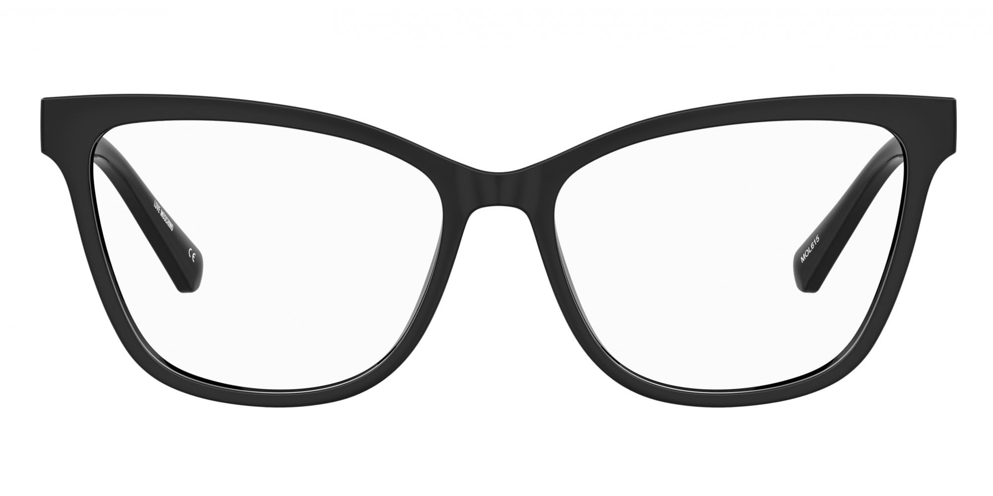 Love Moschino Brille mit Sehstärke für Damen optional mit Sonnenbrillentönung oder Blaulichtfilter, Rechteckig, gefertigt aus Kunststoff (inklusive Brillenetui)