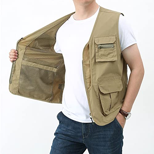 Perbai Men's Black Utility Fishing Vest Outdoor Summer Lightweight Work Photo Safari Cargo Vest4