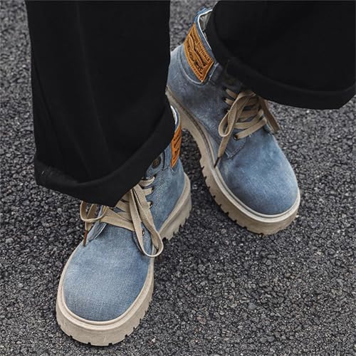 Bottes de moto homme légères PPXID bottine combat à lacets en jean