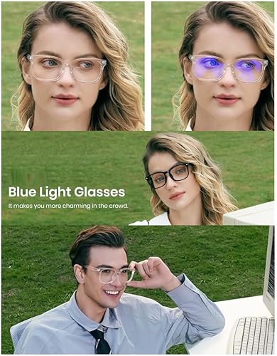 Roshfort Square Zero Power Blue Cut Computer Glasses | Gaming Glasses | Anti Glare, Lightweight & Blocks Harmful Rays | UV Protection Specs | Men &... - Image 4