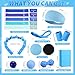 24 Pcs Home Pilates Essentials Kit for Women, Pilates Equipment Ring and Ball Set with Stretching Strap, Water Bottle, Magic Circle, Yoga Ring, Gym Bag, Resistance Band, Anti Slip Socks(Blue)