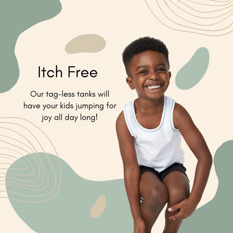 Feathers Boys White Tank Top 100% Cotton Tagless Undershirts 3-Pack - Image 3