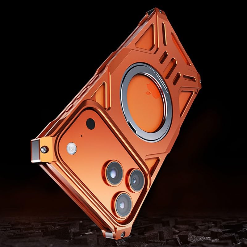 Coque iPhone 17 Pro Max en métal argenté avec anneau de protection - 5