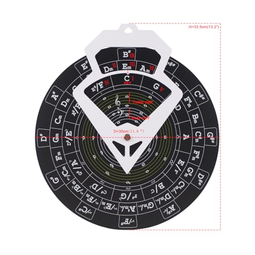 Image of Rockhouse Circle of Fifths, Black Large PC Chord Wheel Music Theory Tool