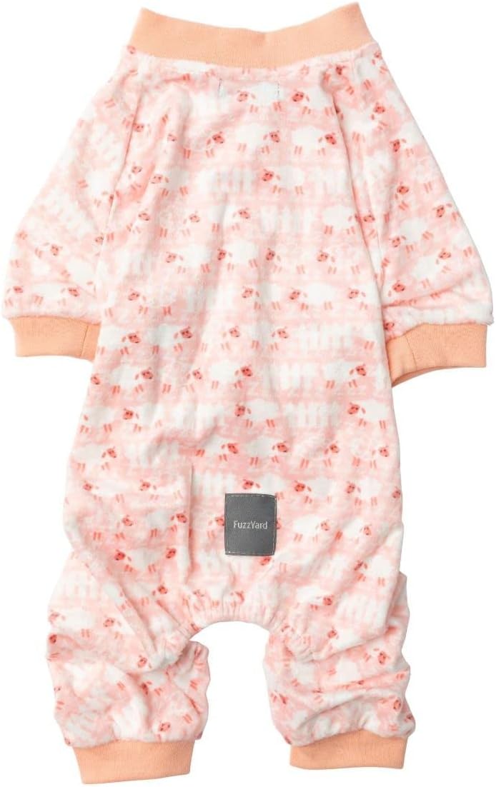 Fuzzyard Counting Sheep Peach Cozy Pajamas for Dogs (Size 2)