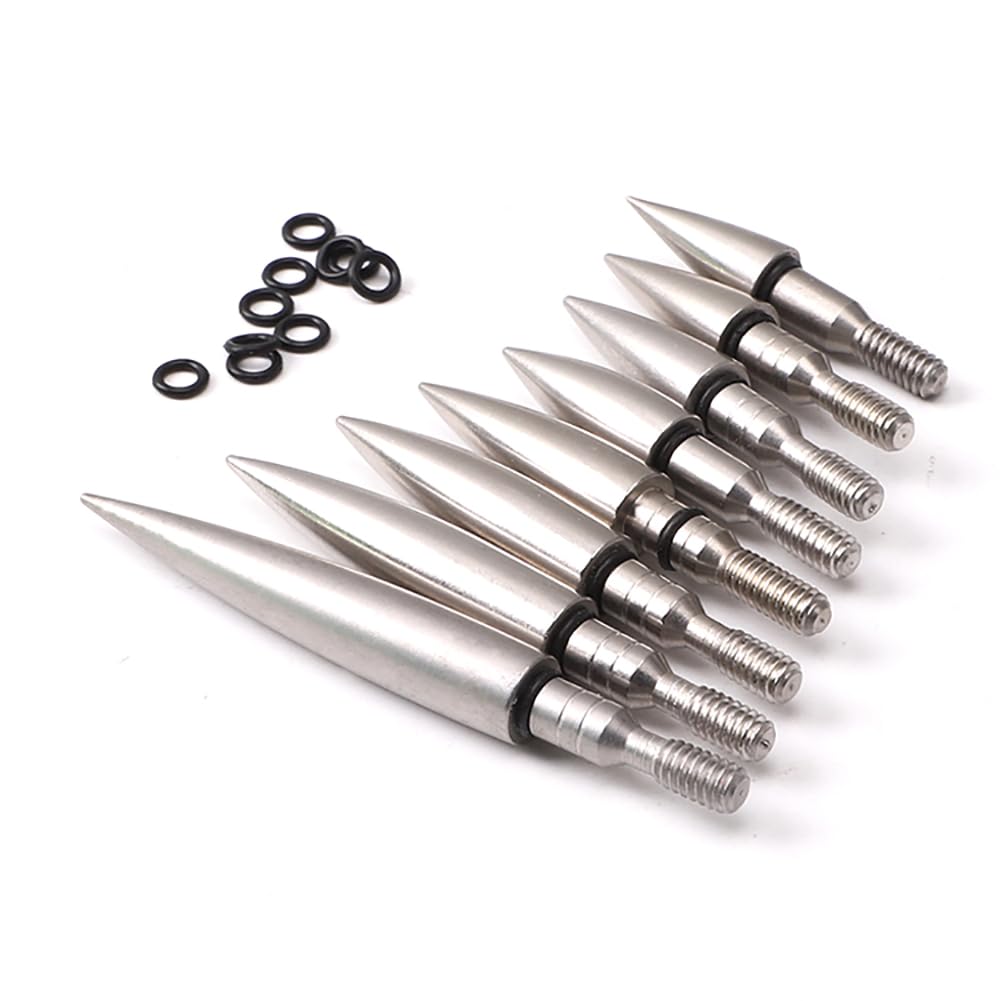 24St Bogenschießen Pfeilspitzen Jagen Praxis Broadheads Screw in 70 80 90 100 125 150 175 200 Grain Geschoss Rostfreier Stahl Gegengewicht Pfeilspitzen