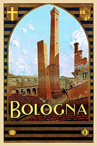 Magnet 1920s Bologna Italy estilo vintage imán rectangular miniatura 1