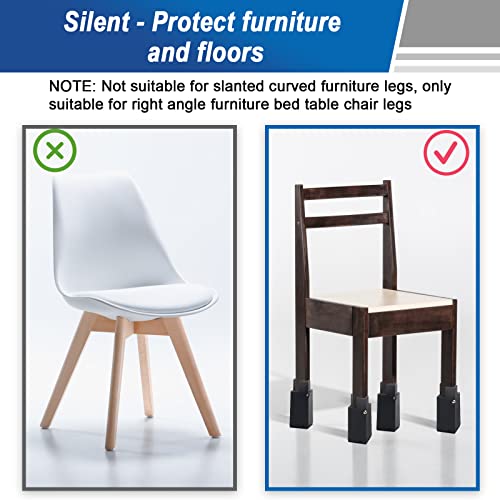 Catcan 4 Pack Adjustable Bed Risers 4 Inch, Furniture Risers With Adjustable Screw Clamp Chair Risers Fit Furniture Leg Diameters 0.8-1.6" Table Leg Extenders, Support Up To 20,000 Lbs (Black) #TOP4