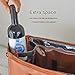 Freshore® 6 Wine Bottles Carrier Leather Bag - Insulated Cooler Travel Tote - Premium Large Portable Bottle Carrying, Waterproof Full Padding Wine Lovers Protection, Light Brown