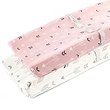 Stretchy Changing Pad Covers BROLEX 2 Pack Jersey Knit Change Pad Covers for Girls Boys,Pink & White