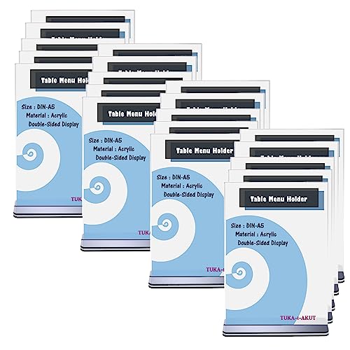 Tuka 20x A5 Menu Soporte Doble Cara, Forma De T Con Base, Soportes De Sobremesa Para Carteles, Menús, Promociones, Porta Carteles. T Expositor D Tuka 20x A5 Menu Soporte Doble Cara, Forma De T Con Base, Soportes De Sobremesa Para Carteles, Menús, Promociones, Porta Carteles. T Expositor D