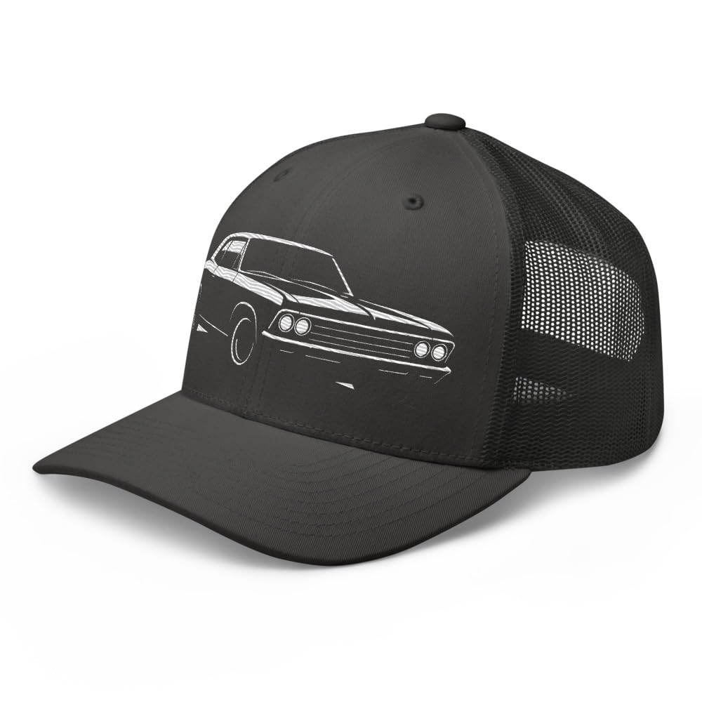 1966 Chevelle SS Trucker Hat – klasyczna haftowana czapka baseballowa Muscle Cars, retro Chevy, prezent dla facetów z samochodu