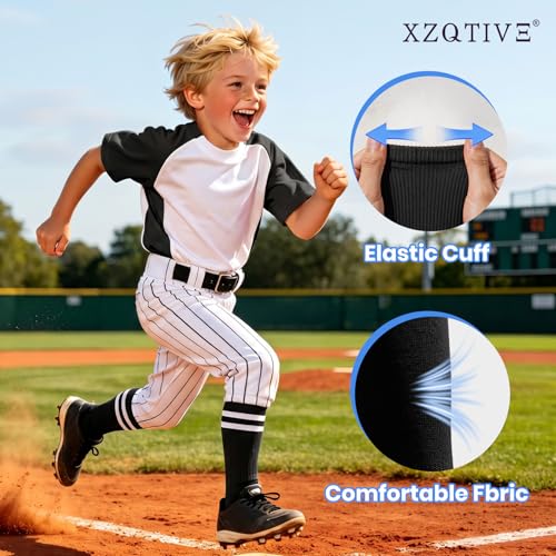 Image of XZQTIVE Baseball Softball Socks and Belt Combo Set Adjustable Softball Socks and Elastic Belt for Kids Youth Adult