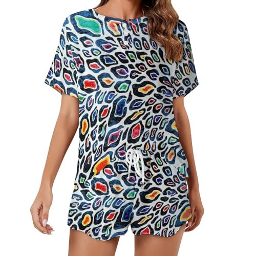 Pyjama rafraîchissant femme queue de paon colorée été