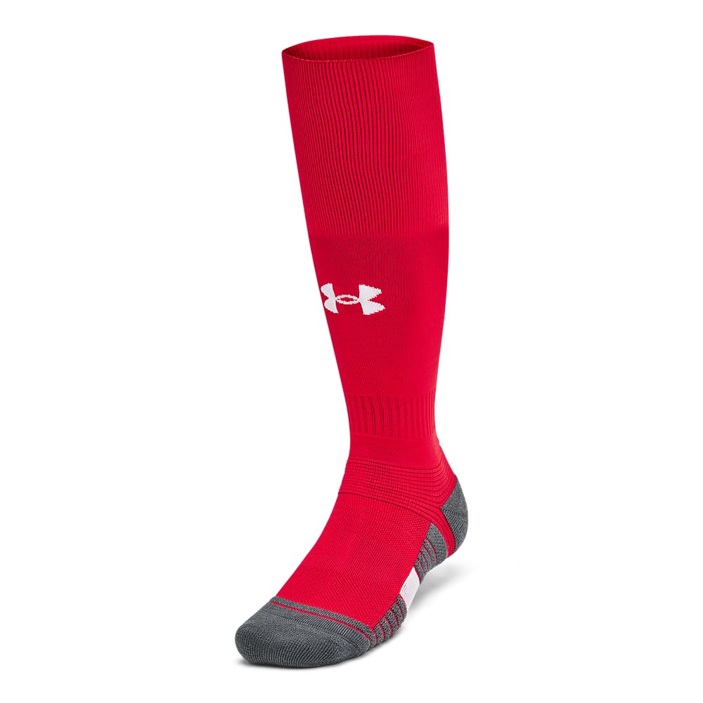 Under Armour Magnetico Socken für Erwachsene, Unisex, 1 Stück, (600) Rot/Pitch Gray/Weiß, Large – Ansicht 3