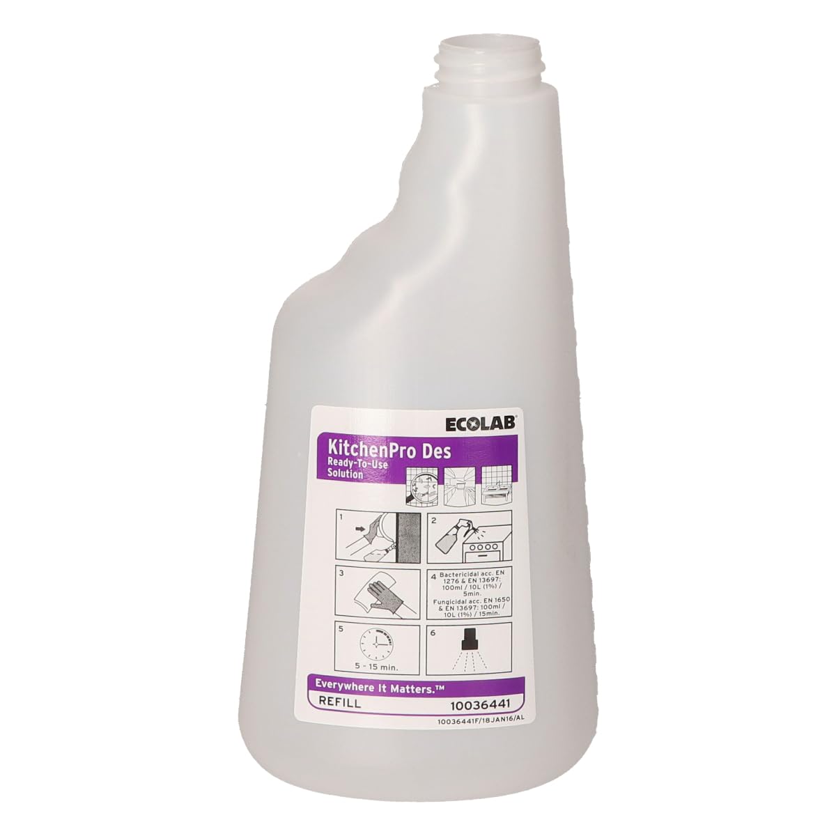 Indur Kitchen Pro Des Botella Vacía 650 Ml, Multicolor