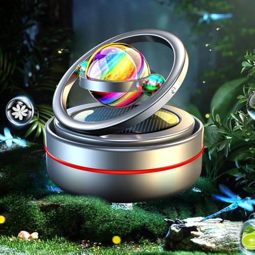 Yiokii Solar Rotating Aromatherapy, 2024 New Rotating Car Diffuser Dashboard Ornaments with 6 Aroma, Tablet Solar Car Air Freshener Auto Spin Car Air Purifier(Black) - Image 5