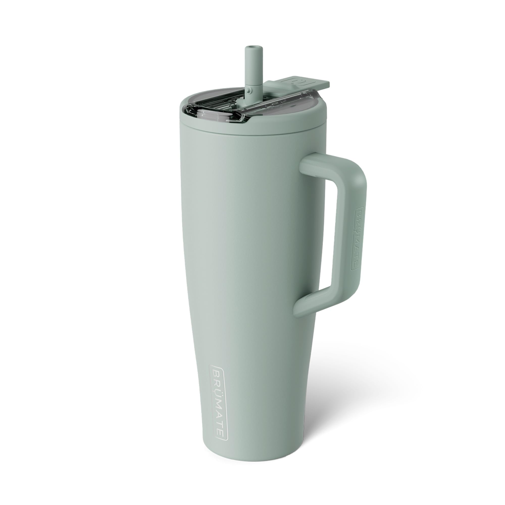 BrüMate Era Flip 40oz Tumbler with Covered Flip Down Straw | 100% Leakproof Insulated Tumbler | Made of Stainless Steel | Cup Holder Friendly Base | 40oz (Sage) - 1