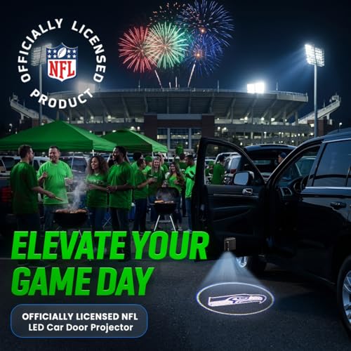 Image of LED Car Door Light - Officially Licensed NFL Wireless Projector - Show Your Team Pride - Battery Powered, Easy Install