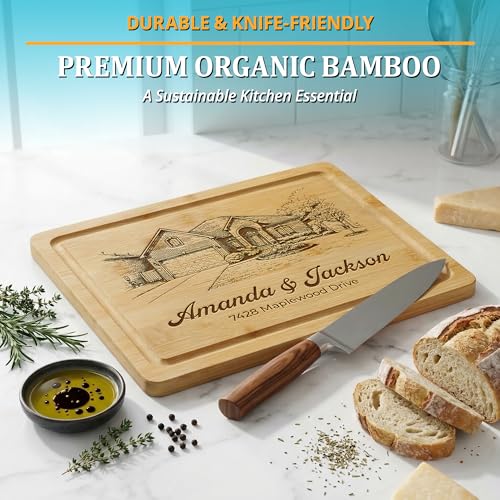 Tabla de cortar personalizada de bambú grabada miniatura 6