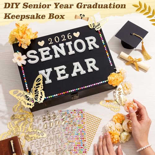 Yousoontic 2027 Senior Memory Keepsake Box and DIY Accessories,Black — view 4
