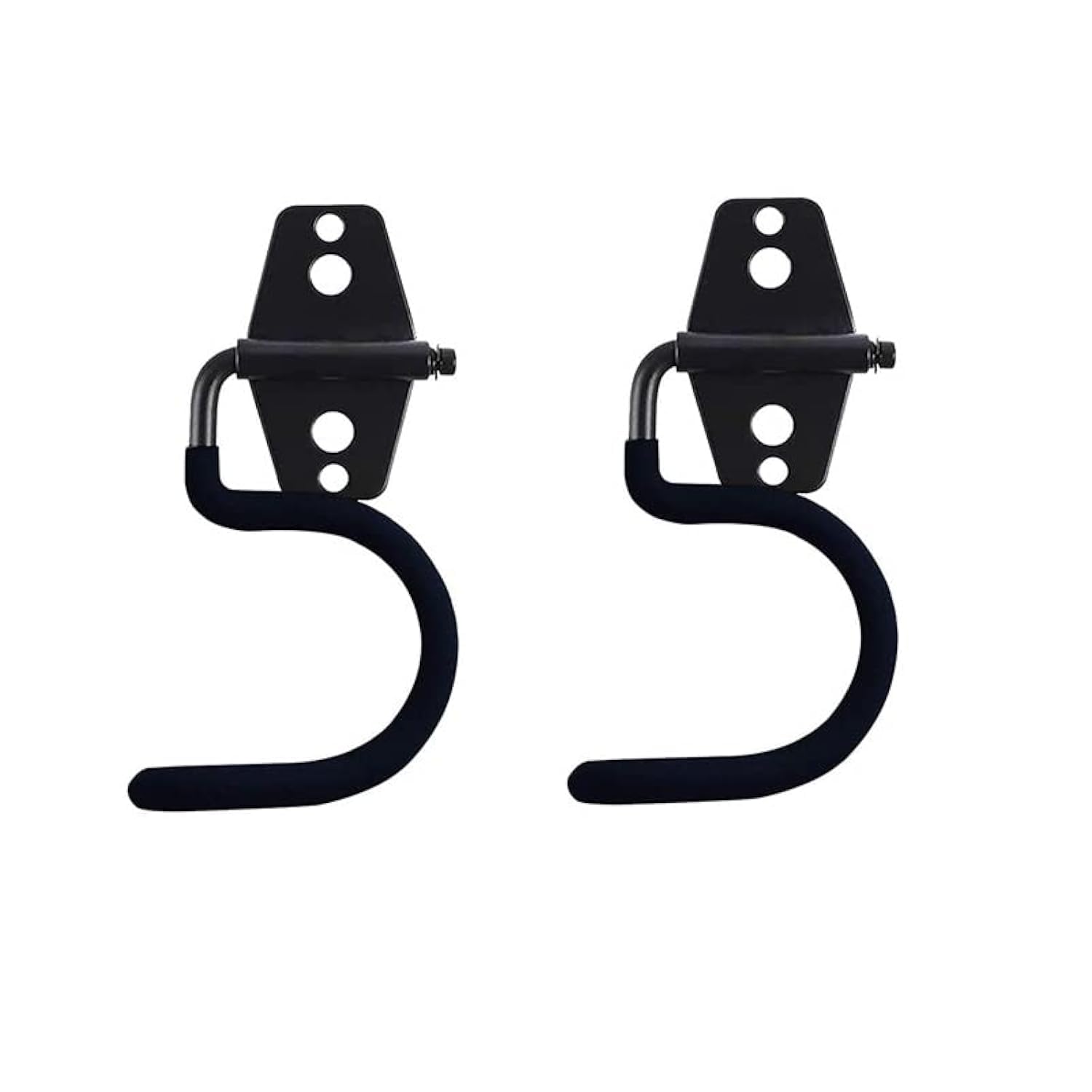 2PCS Garage Hook Heavy Duty Steel Garage Storage Hook, Heavy Duty Hook?Utility Hook and Broom and Mop Holder Wall Mount for Organizing Cleaning Tools, Mops, Garden Tools (S-Type) (Black)