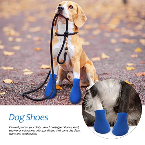 Image of UKCOCO Pet Waterproof Shoes Size S Dog Boots with Anti-Slip Sole 4-Pack Outdoor Paw Covers for Walking Rain Mud and Snow Durable Protective Footwear for Small Dogs